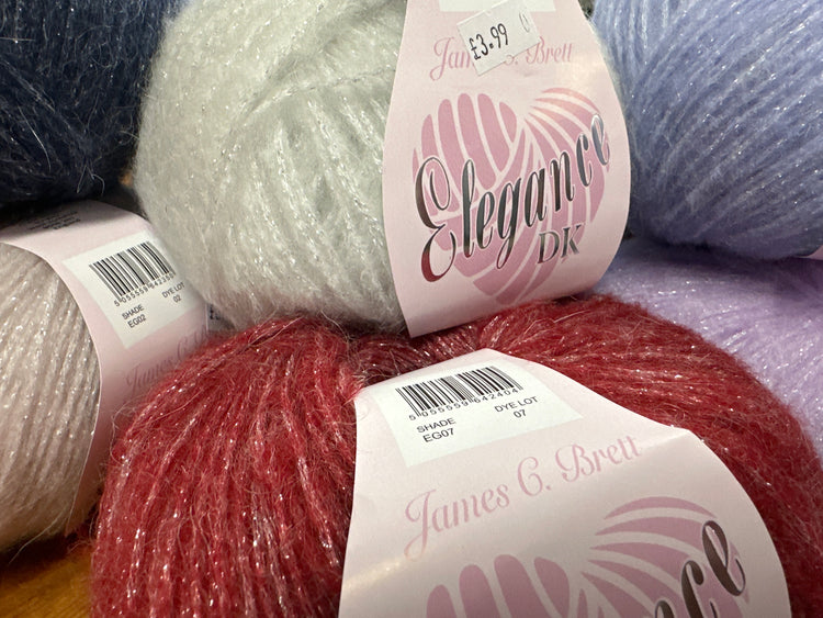 James C. Brett Elegance DK Yarn – Sparkle Double Knitting Yarn 100g