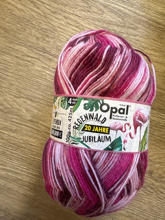 Opal Regenworld 20 4ply Jubilaum flamingo