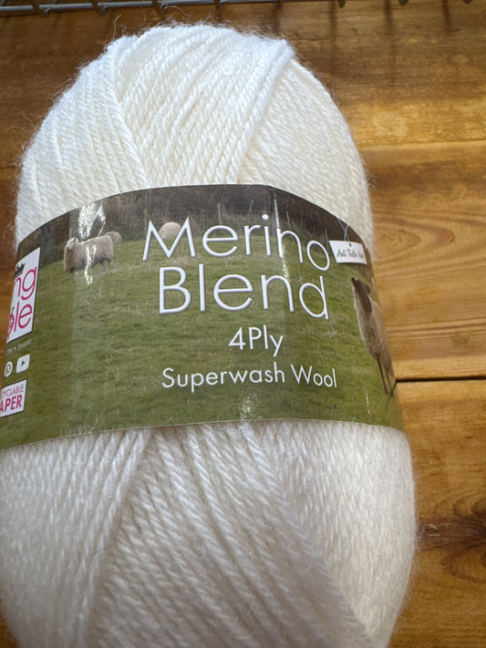 King Cole merino anti tickle 50g 4ply white