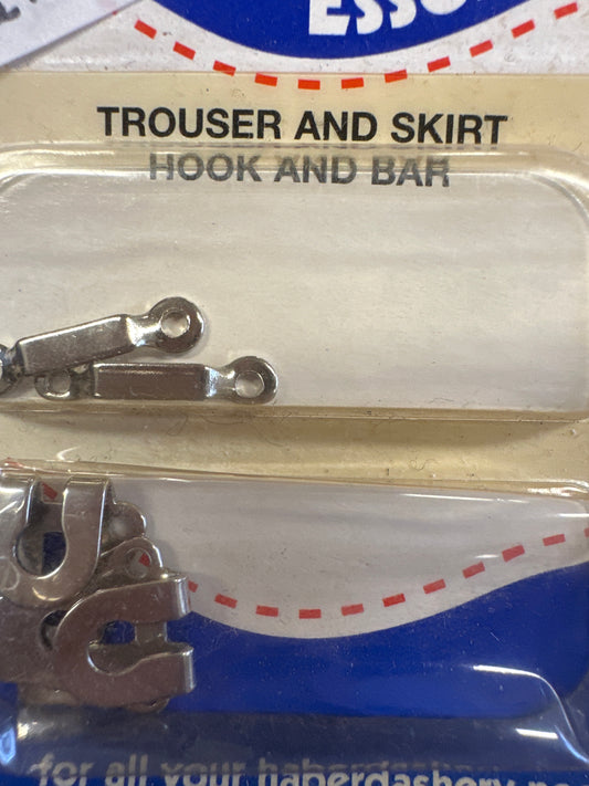 Essentials Trouser & Skirt Hook and Bar – Secure, Discreet Fastening for Garments
