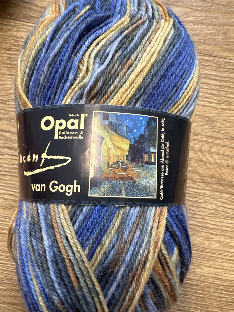 Opal sock yarn 4 ply Vincent Van Gogh cafe terrace