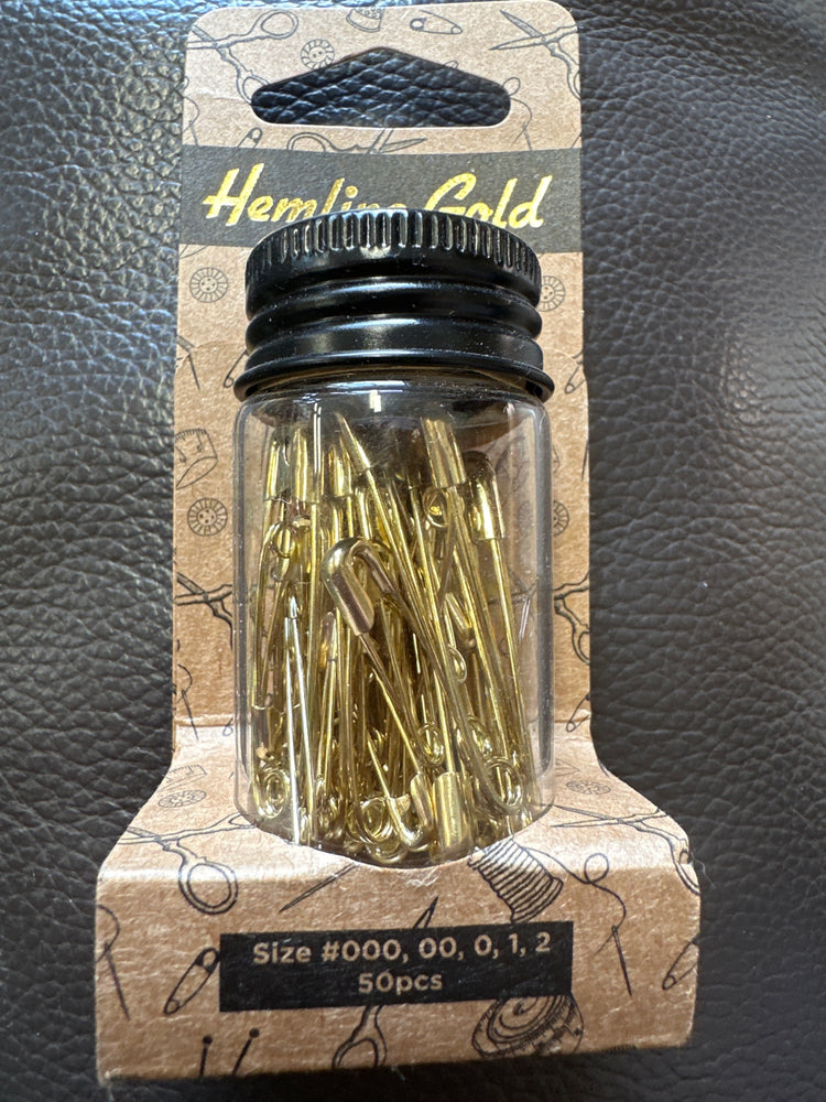 Hemline Gold Safety Pins – Elegant, Strong Fastenings for Sewing & Everyday Use