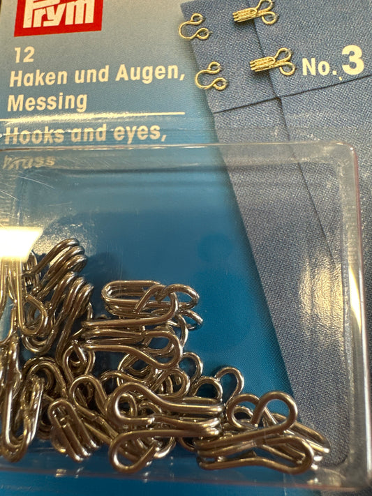 Prym Hooks and Eyes No. 3 – Secure, Discreet Fastenings for Sewing & Repairs
