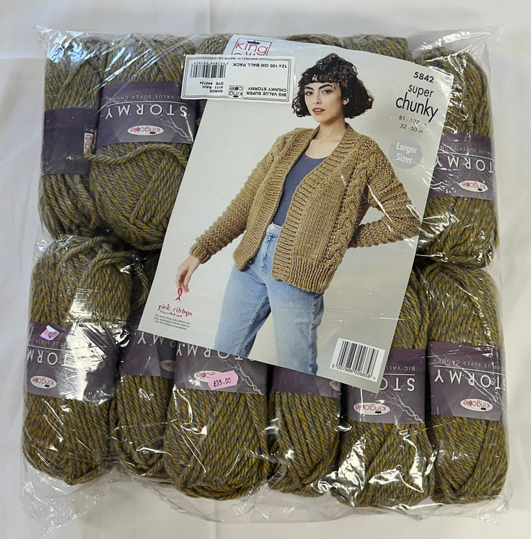 *Special Offer* King Cole Big Value Super Chunky Stormy 12 x 100GM Ball Pack