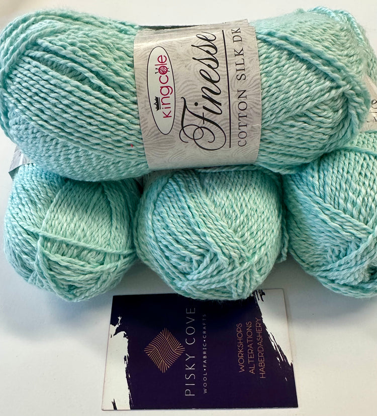 King Cole Finesse Cotton Silk DK – Ice | Luxury Cotton & Silk Double Knitting Yarn