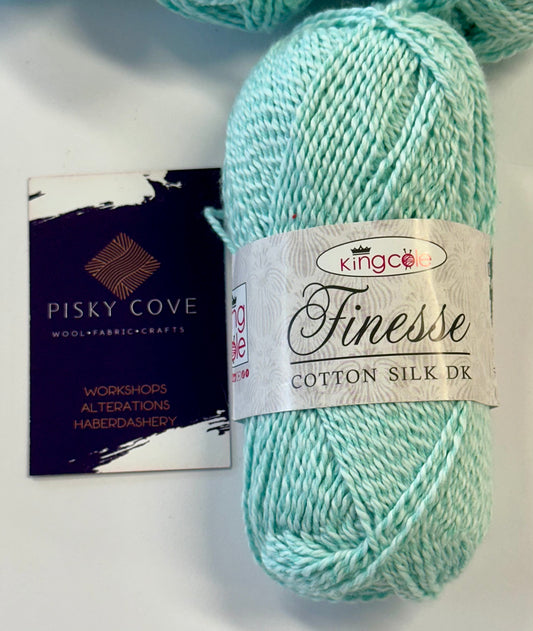 King Cole Finesse Cotton Silk DK – Ice | Luxury Cotton & Silk Double Knitting Yarn