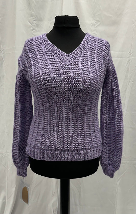 Lilac Sweater With Beanie - Handmade Knitwear by Pisky Cove Great Gift