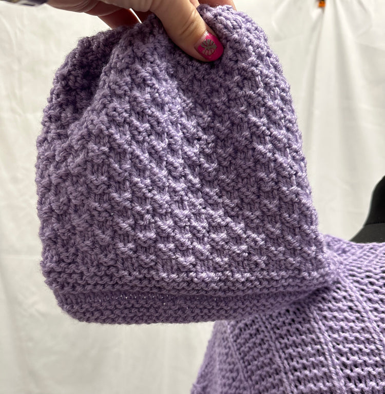 Lilac Sweater With Beanie - Handmade Knitwear by Pisky Cove Great Gift
