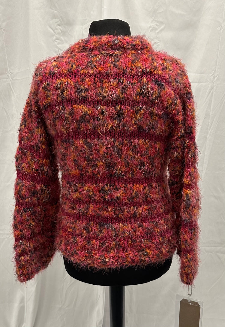 Red Mix Funky Jumper | Handmade Knitwear by Pisky Cove Cornwall