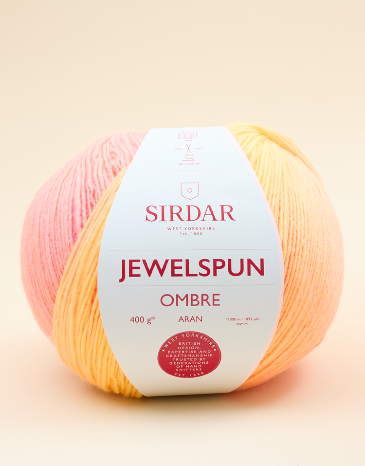 Sirdar Jewelspun Ombre Aran | Self-Striping Acrylic Aran Yarn 150g | Colour-Change Knitting & Crochet Yarn