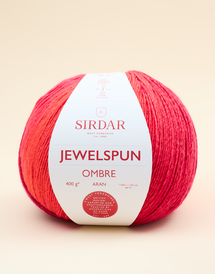 Sirdar Jewelspun Ombre Aran | Self-Striping Acrylic Aran Yarn 150g | Colour-Change Knitting & Crochet Yarn