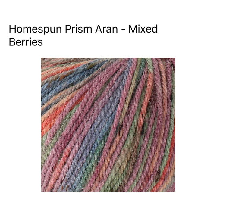 King Cole Homespun Prism Aran Yarn – Merino, Alpaca & Acrylic Blend | Soft Variegated Aran