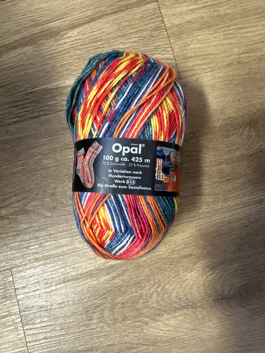 Opal sock yarn 4 ply hundertwassers werk 833