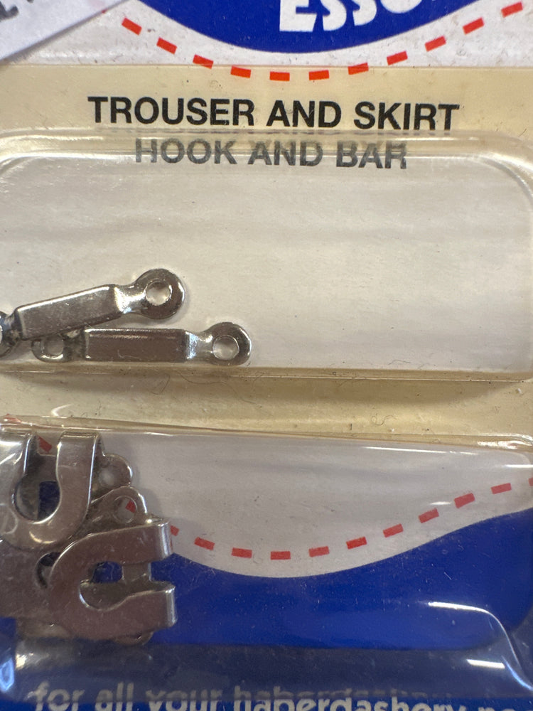 Essentials Trouser & Skirt Hook and Bar – Secure, Discreet Fastening for Garments