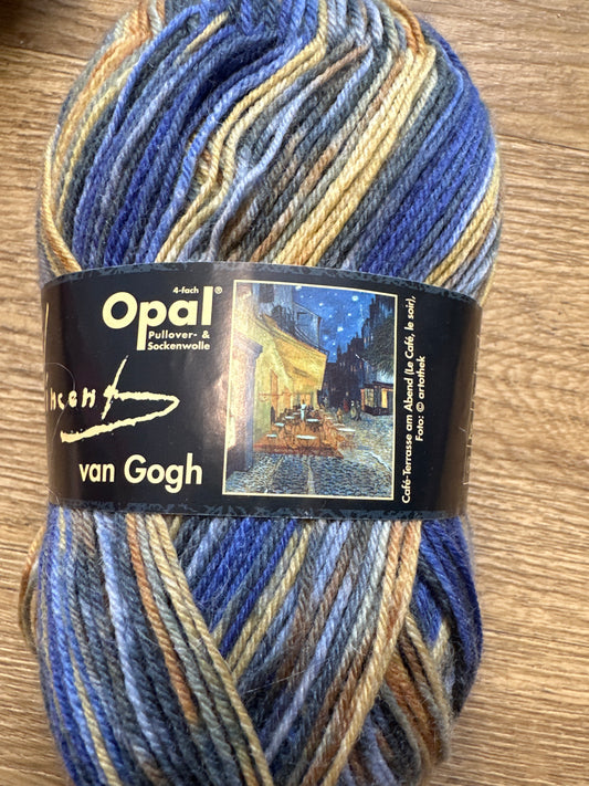 Opal sock yarn 4 ply Vincent Van Gogh cafe terrace
