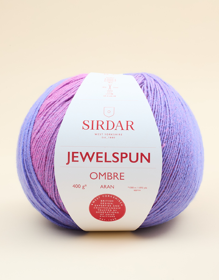Sirdar Jewelspun Ombre Aran | Self-Striping Acrylic Aran Yarn 150g | Colour-Change Knitting & Crochet Yarn
