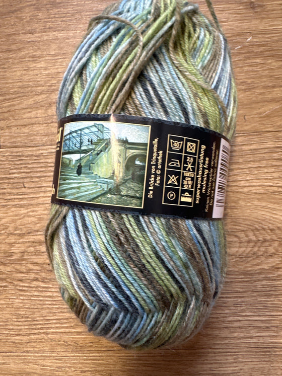 Opal sock yarn 4 ply Vincent Van Gogh the trinquetaille bridge
