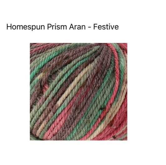 King Cole Homespun Prism Aran Yarn – Merino, Alpaca & Acrylic Blend | Soft Variegated Aran